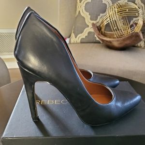 Black Shiny Calf Heels